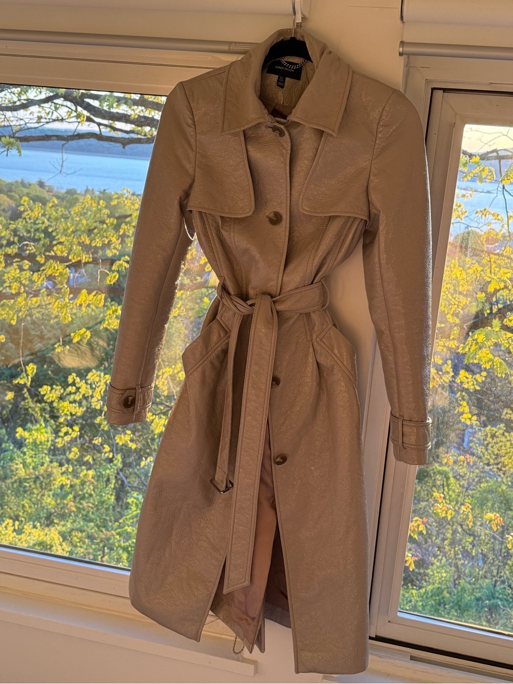 Karen Millen Light Taupe Trench Coat with Tie Belt - Picture 4 of 7